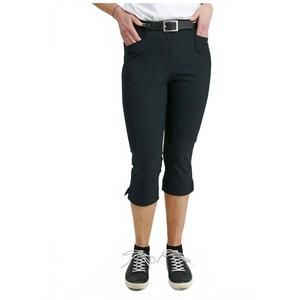 NEW ABACUS SPORTSWEAR US elite high waist 4-ways stretch capri pants in black